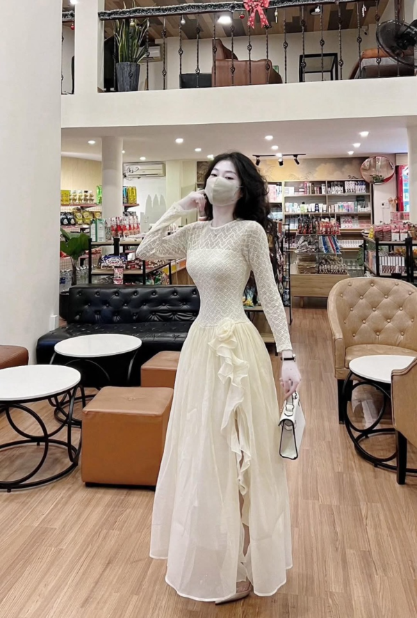 Váy Voan Hoa Trắng1
