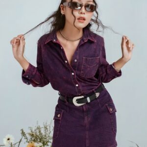 Chân Váy Chữ A Workwear Màu Purple