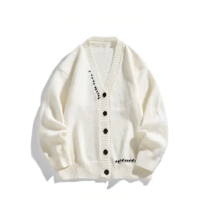 Cardigan cổ chữ V retro nam